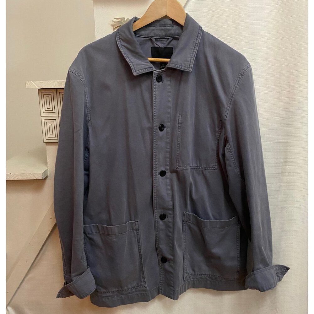 Banana Republic Men's Medium Tall Cotton Chore Coat in Delft Blue